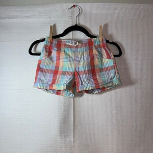 WONDER NATION Plaid Multicolor Girls Shorts Elastic Waist Size S 6/6X